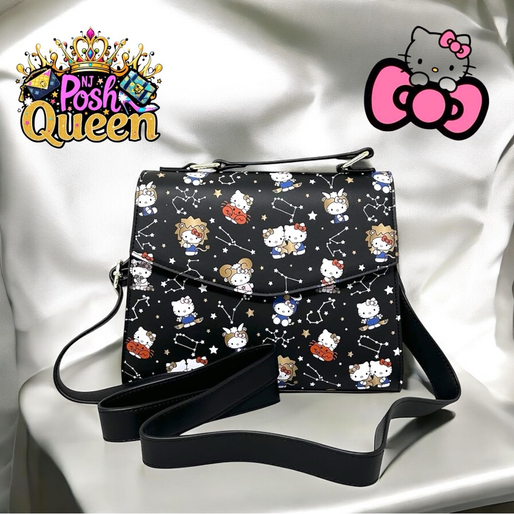 Loungefly Sanrio Hello Kitty Zodiac Allover Print Crossbody Purse - Picture 2 of 11